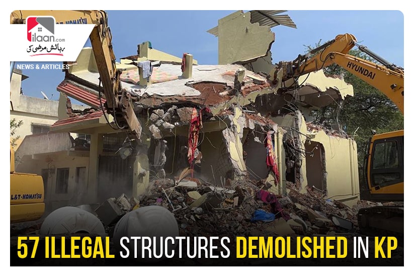 57 illegal structures demolished in KP