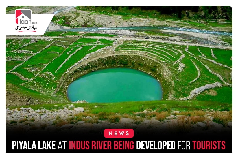 Piyala lake at Indus River being developed for tourists