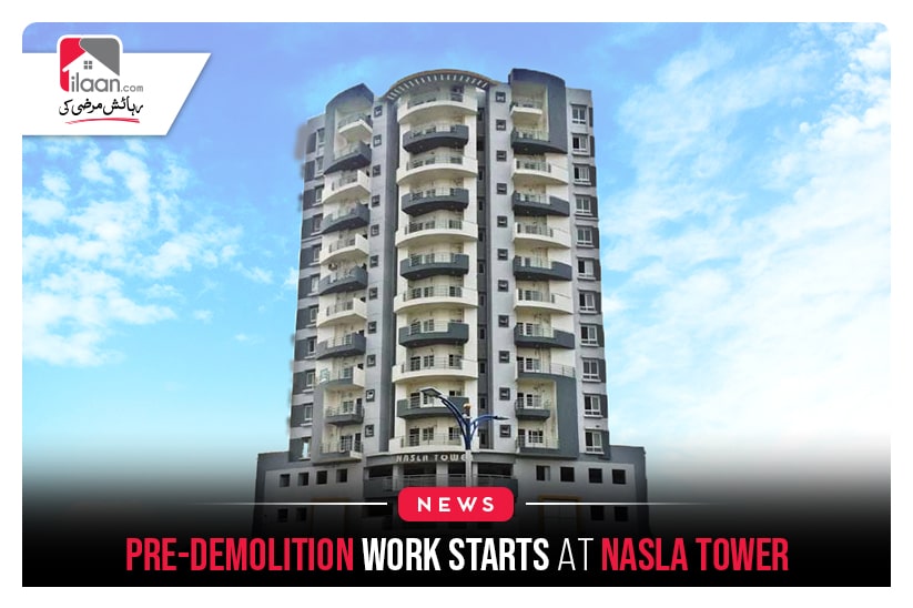 Pre-demolition work starts at Nasla Tower