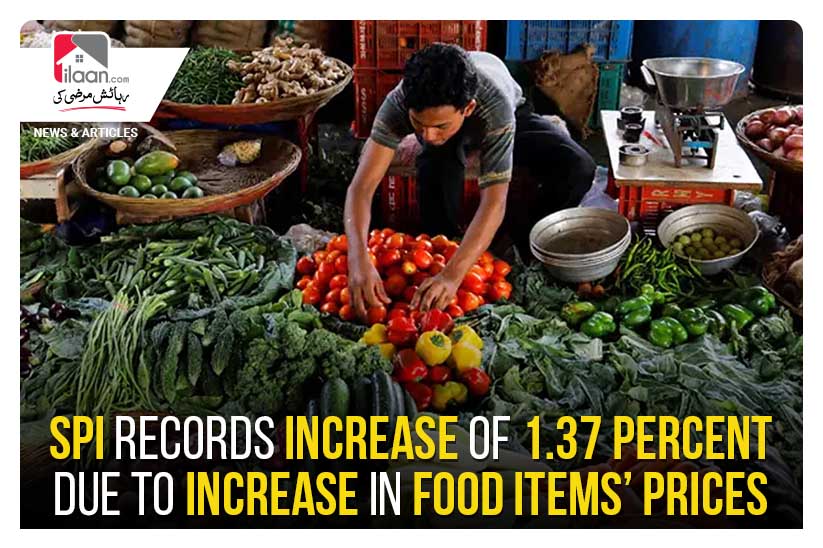 SPI records increase of 1.37 percent due to increase in food items’ prices