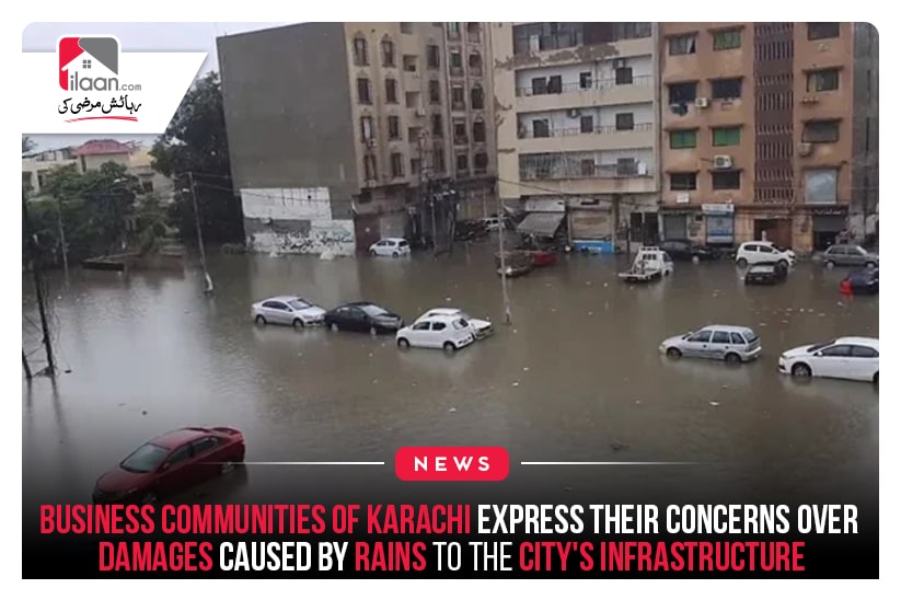 Business communities of Karachi express their concerns over damages caused by rains to the city's infrastructure