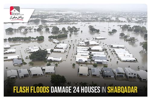 Flash floods damage 24 houses in Shabqadar