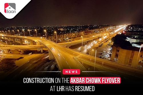 Construction on the Akbar Chowk  Flyover at LHR has resumed