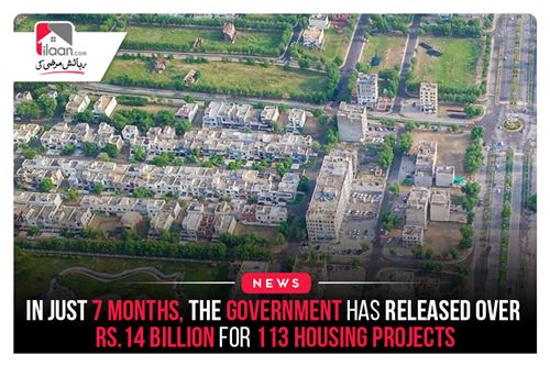 In just 7 months, the government has released over Rs.14 billion for 113 housing projects