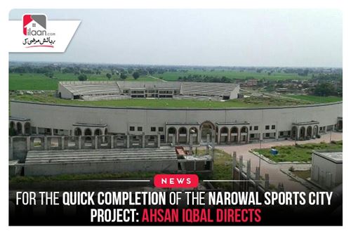 For the quick completion of the Narowal Sports City project: Ahsan Iqbal Directs