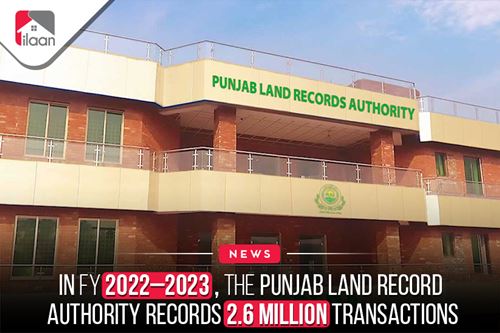 In FY 2022–2023, the Punjab Land Record Authority records 2.6 million transactions