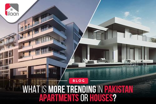 What is more trending in Pakistan: Apartments/Flats vs Houses?