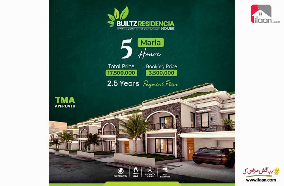 5 Marla House for Sale in Builtz Residencia Homes, Murree Expressway, Musyari, Murree