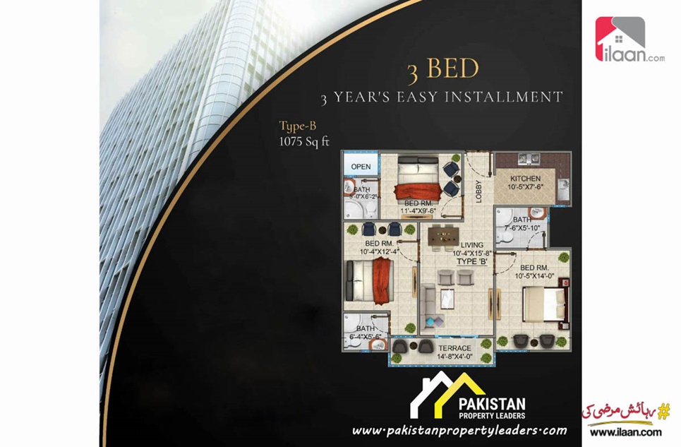 2 Bed Apartment for Sale in Golden Clock Tower, Bahria Town, Karachi