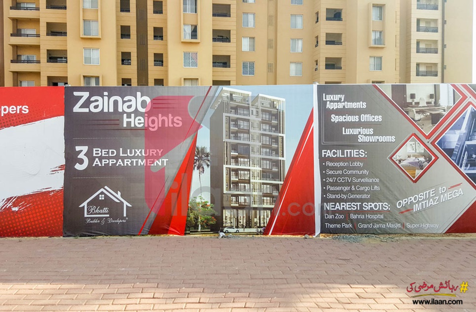 3 Bed Apartment for Sale in Zainab Heights, Bahria Town, Karachi